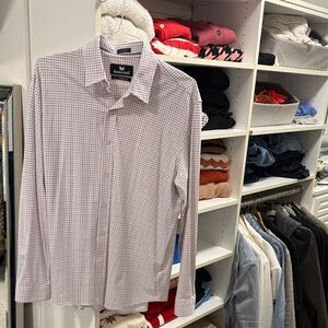 Buttercloth Mini-Check Long-Sleeve Dress Shirt. Worn only once. Size XL.